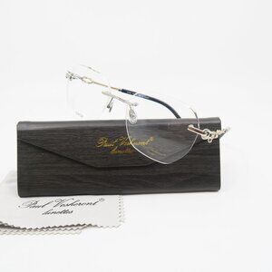 Paul Vosheront PV 631 C2 23K Gold Plated Rimless, Silver, New Eyeglasses.